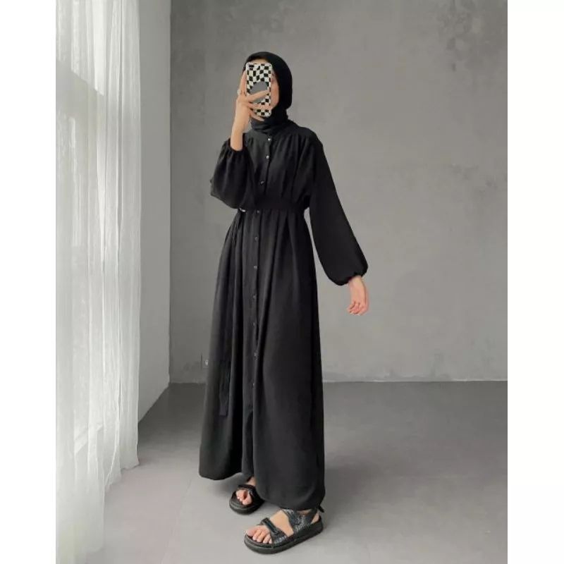 Dress Tiara Wanita Terbaru Bahan Matt Polo Linen