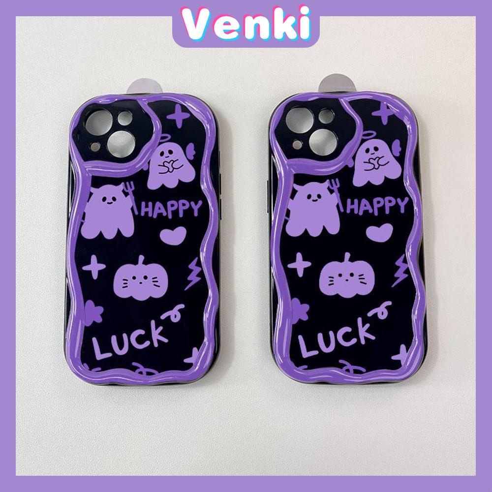 VENKI - For iPhone 11 iPhone Case 3D Curved Edge Shiny Finish Black TPU Airbag Shockproof Camera Case Purple Little Devil Compatible with iPhone 14 13 Pro max 12 Pro Max xr xs max