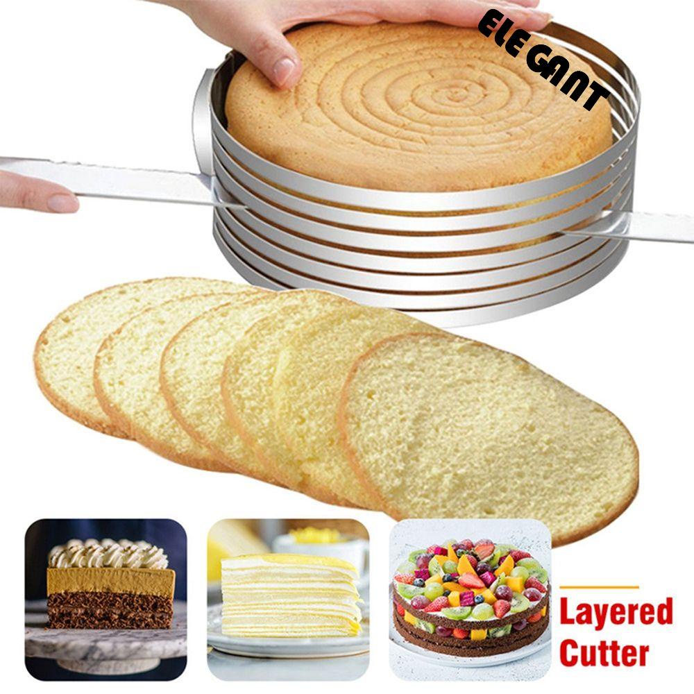 [Elegan] Cake Slicer Stainless Steel Dessert Cutter Cetakan Dekorasi Kue Cake Mold Mousse Ring Mould Alat Baking Cetakan Kue