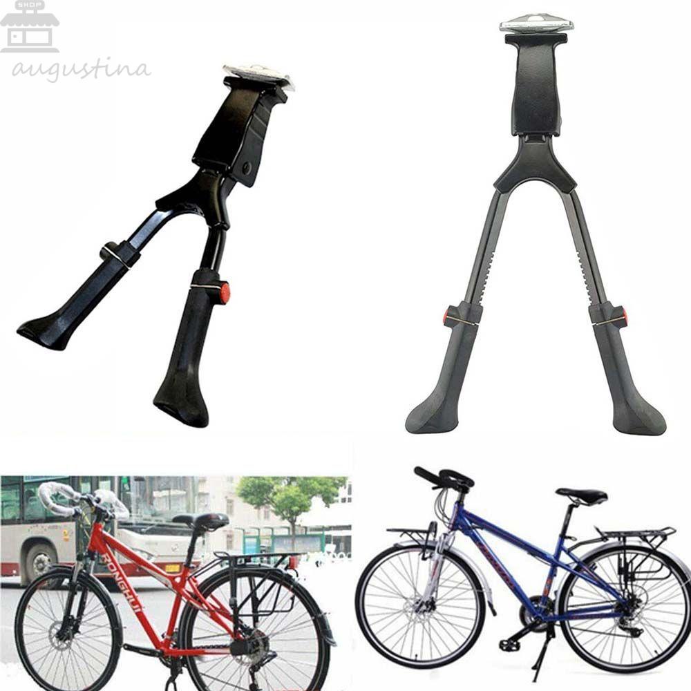 Agustinina Sepeda Kickstand Sepeda Jalan Sisi Belakang Yang Dapat Disesuaikan Aluminium Alloy Kaki Ganda Stand Sepeda Rak Parkir