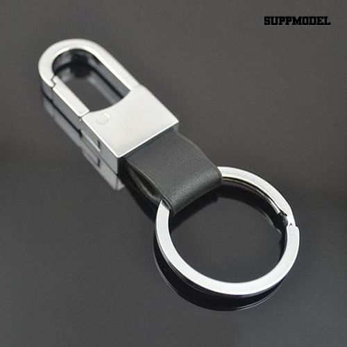 [SM Auto] Pria Fashion Ringkas Faux Kulit Tali Alloy Keyring Keychain Gantungan Kunci Hadiah
