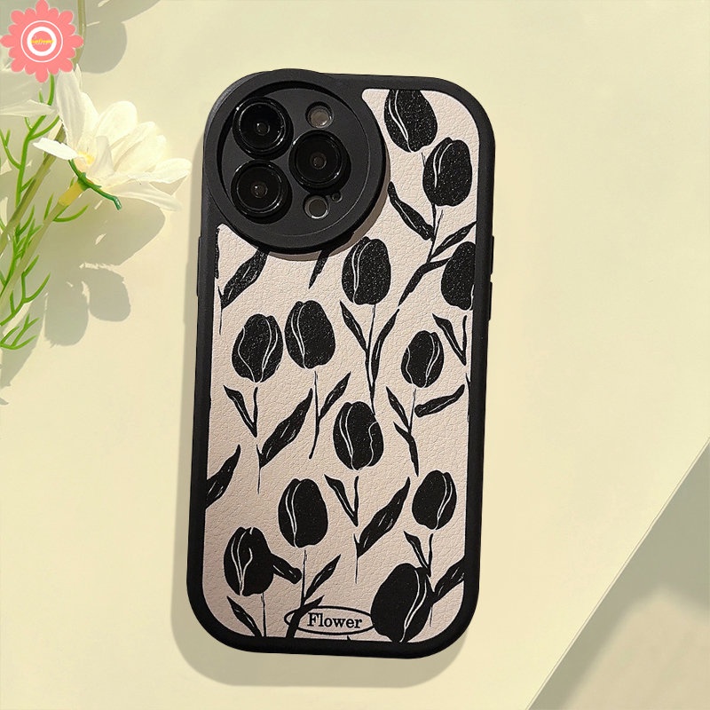 Casing Bunga Retro Untuk Redmi Note11 10 8 9 10s 11s 10 9s 9 11 Pro+Redmi 12C 10 A1 9 10A 10C 9A 9T 9C POCO F4 X3 NFC Pro M3 Mi 11T 12bunga Tulip Vintage Lembut Sarung