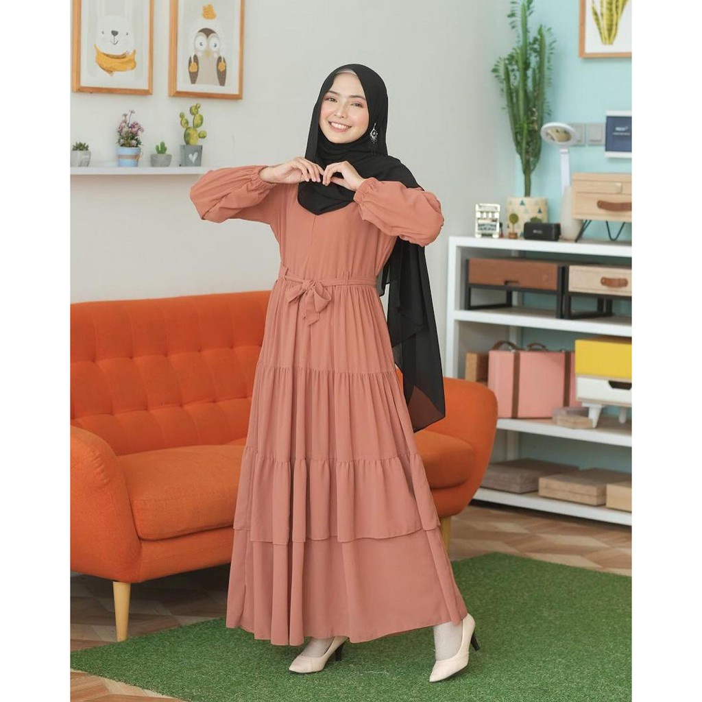 [ Cod ] BIG DISCOUNT !!! Belani Dress Gamis Maxy Polos Fashion Muslim Wanita