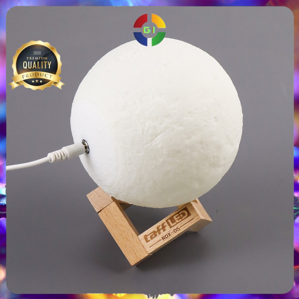 Lampu Tidur Bulan 3D Moon Night Light Lamp Rechargeable 12cm No Color