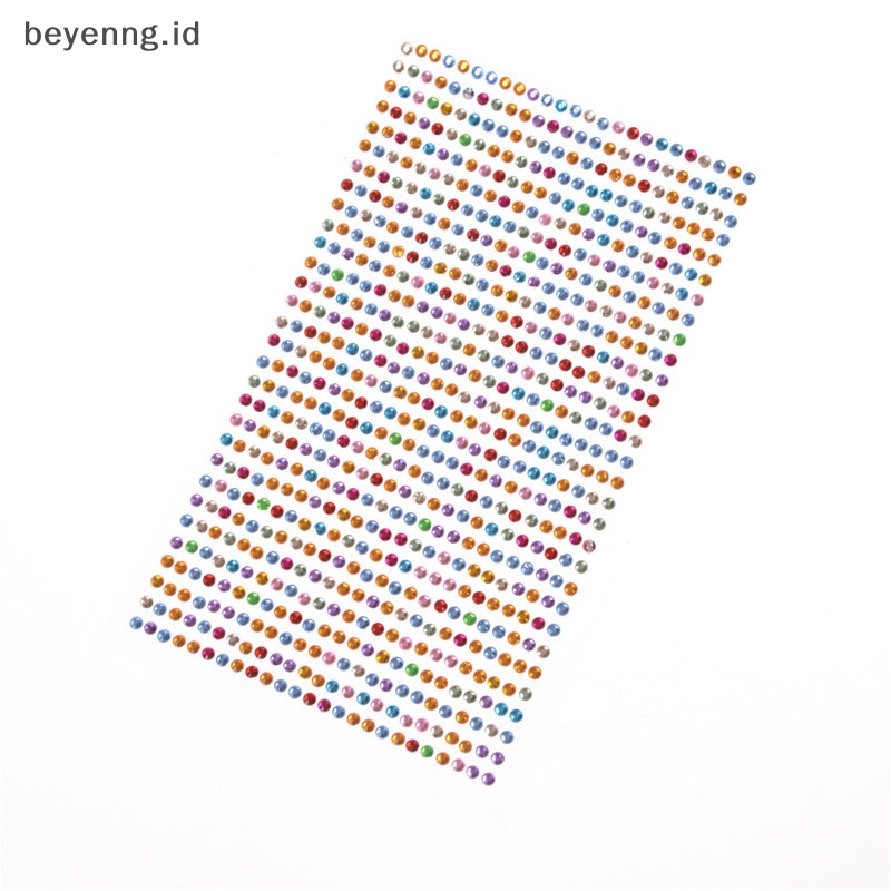 Beyen 750pcs/set 3mm Telepon DIY Mobil PC Dekorasi Perekat Diri Kristal Berlian Imitasi Stiker ID