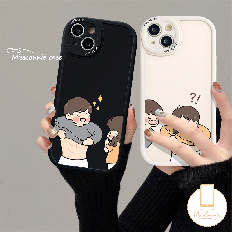 Casing Tahan Guncangan Untuk Infinix Smart6 5panas9 10 11 Play Hot 10T 10s 11s 10 Lite 10T 10s 11 11s Note8 Kreatif Lucu Otot Perut Cowok Cewek Soft Couple Case