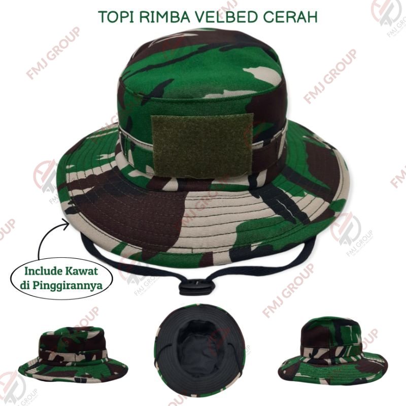 Topi Rimba Loreng Malvinas Velbed Premium Cerah Waterproof