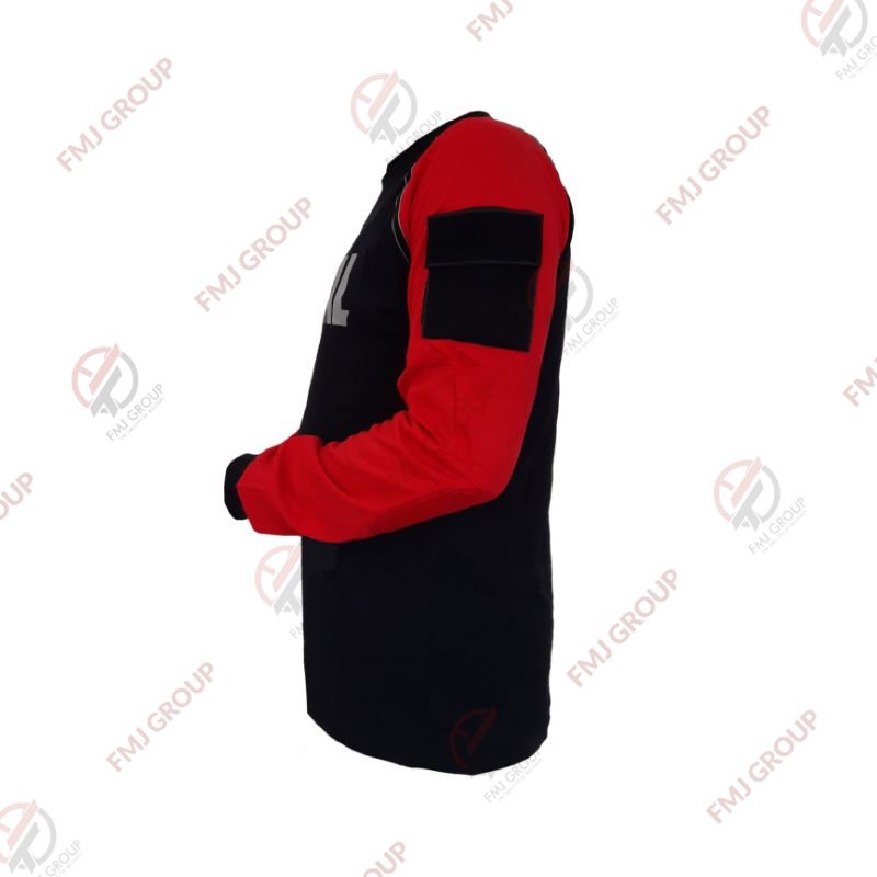 Kaos BLACKHAWK Lengan Panjang Kombinasi Hitam-Merah / Kaos Reglan BLACKHAWK Tactical Pria