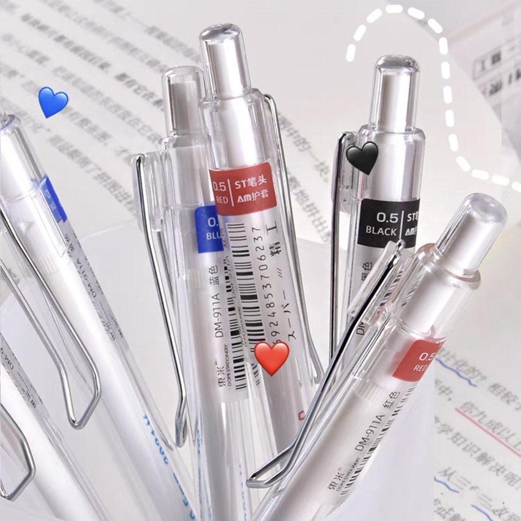 

1pc 0.5mm Bolpoin Aesthetic Bulpen Bolpen Pena Bening Polos Tinta Warna Hitam Merah Biru 2