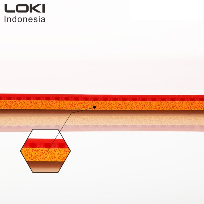 LOKI RXTON 3 Rubber Pingpong - RED - Table Tennis