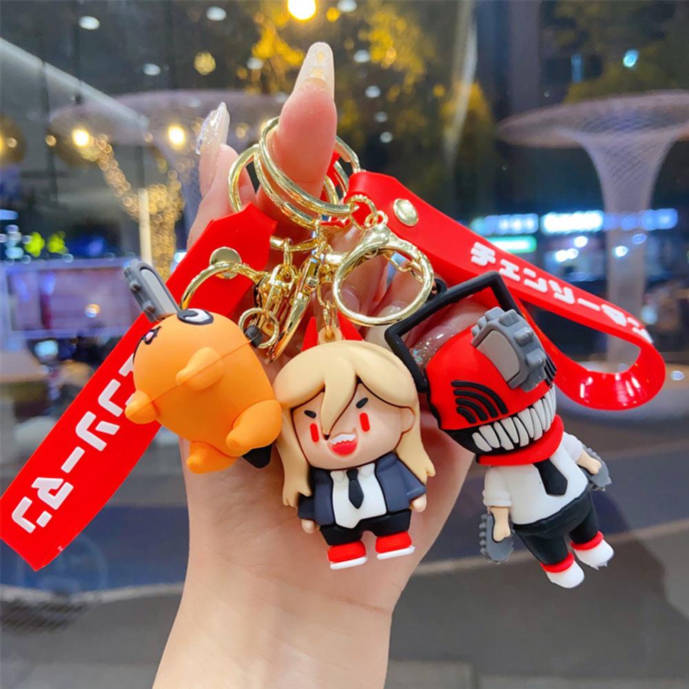 Timekey Kartun Anime Figurine Gantungan Kunci Wanita Pria Keren Anime Pasangan Keyrings Untuk Pesta Ulang Tahun Anak W5Y2