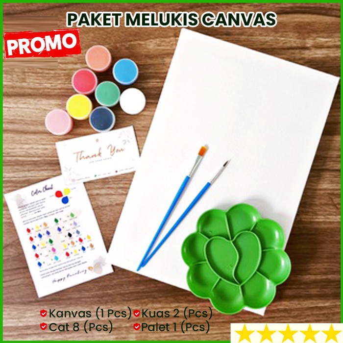 

Paket Melukis Kanvas / Canvas Painting 30x20 Siap Pakai