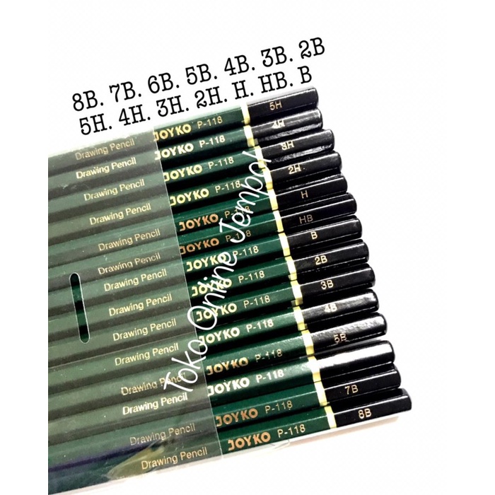 

14pcs Pensil Gambar Drawing Pencil Set JOYKO P-118-14 sketch ATK1106JY