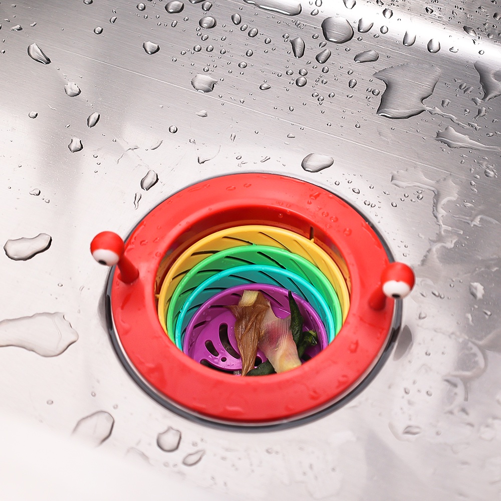 Saringan Wastafel Dapur &amp; Kamar Mandi/Cute Little Rainbow Monster Floor Drain/Drainer Wastafel Stainless Steel/Saringan Keranjang Wastafel Untuk Sisa Filter