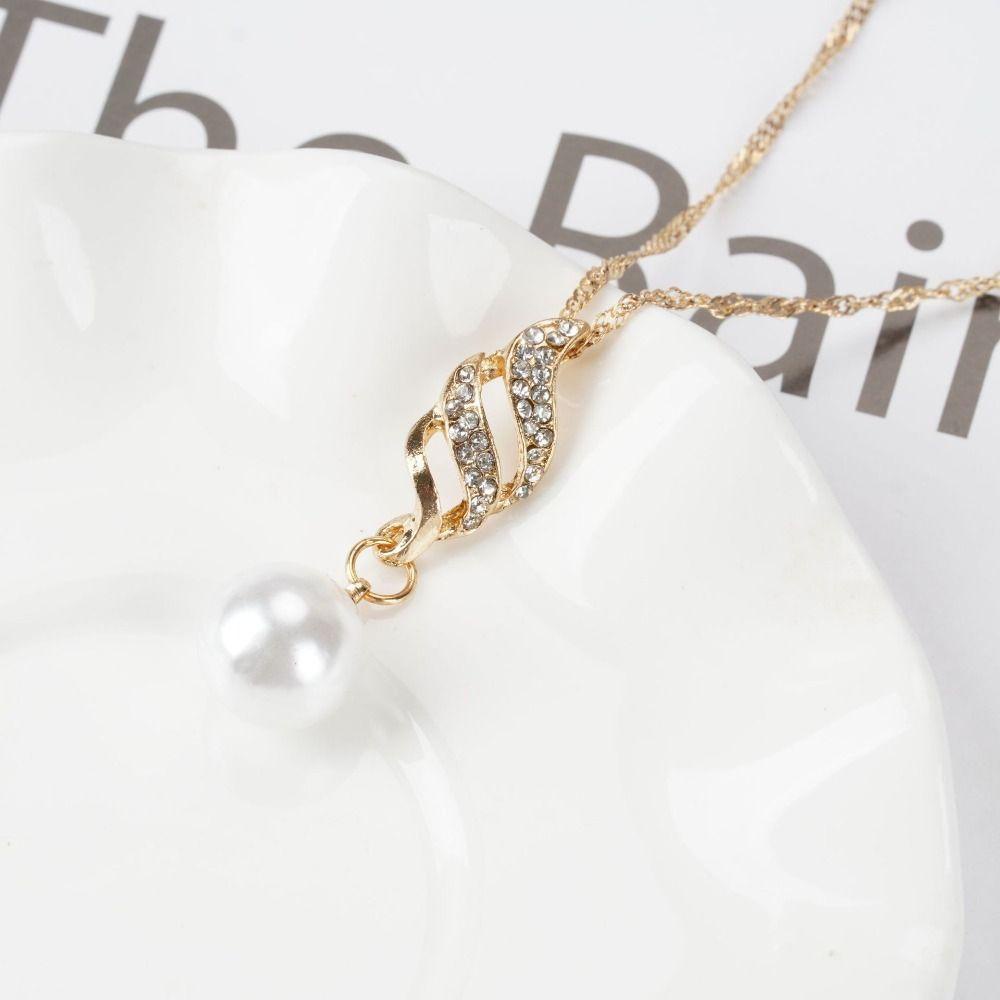 Mxbeauty Korea Style Liontin Aesthetic Pernikahan Emas Elegan Kepribadian Indah Klasik Alloy Vintage Berlian Imitasi Set Perhiasan