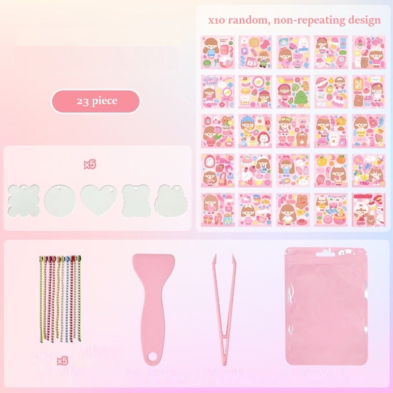 

M328 Stiker Set 5in1 Isi 23pc Motif Kartun Korea Lucu Anti Air Dekorasi Handbook Scrapbook DIY Waterproof