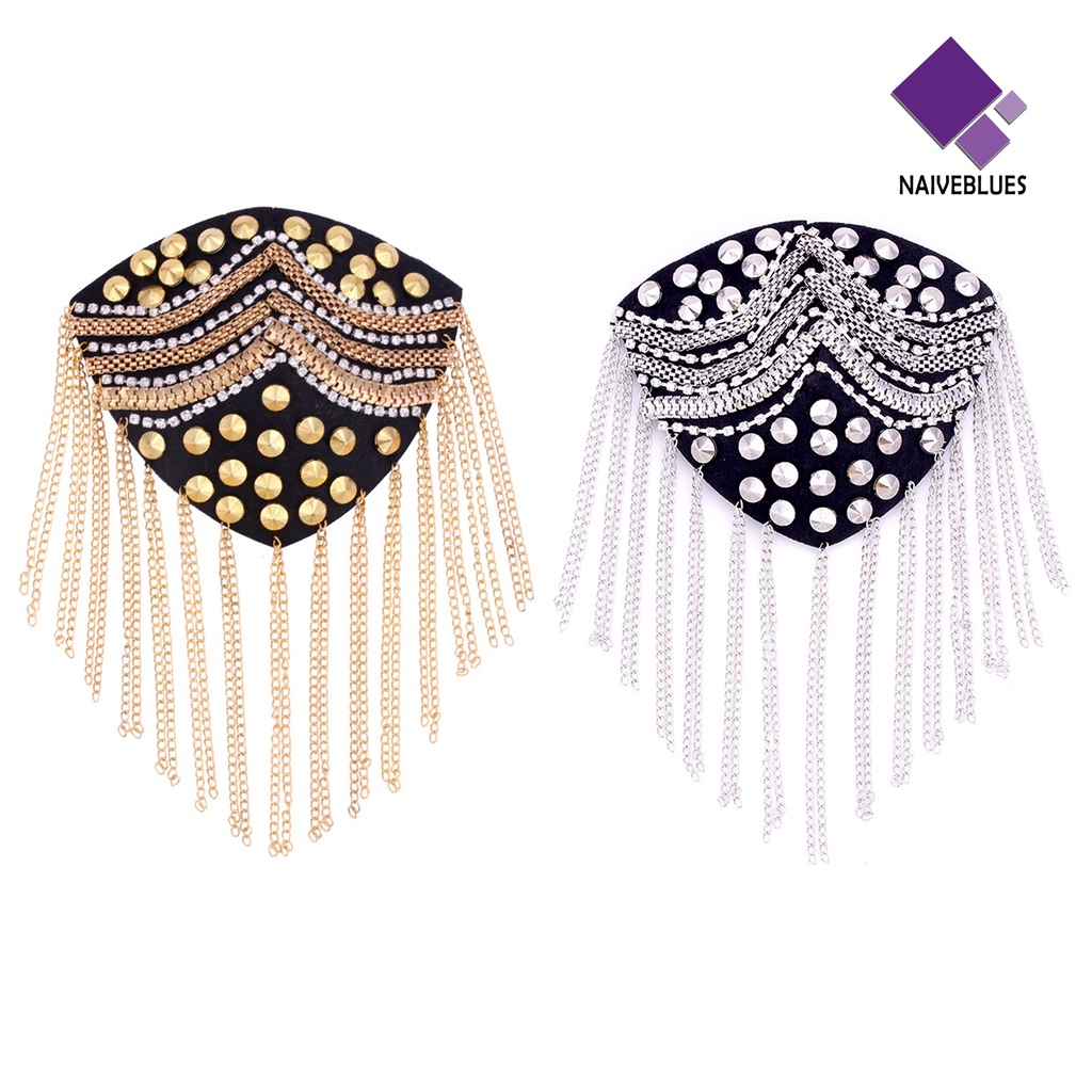 &lt; Naiveblues &gt; Rumbai Bahu Epaulet Rantai Jumbai Paku Keling DIY Dekorasi Pria Papan Bahu Bros Bisnis