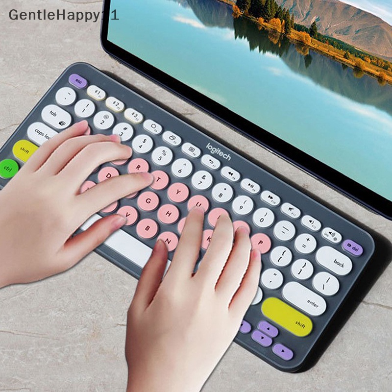 Gentlehappy Cover Keyboard Wireless Untuk Logitech K380 Wireless Colorful US Soft Silicone id