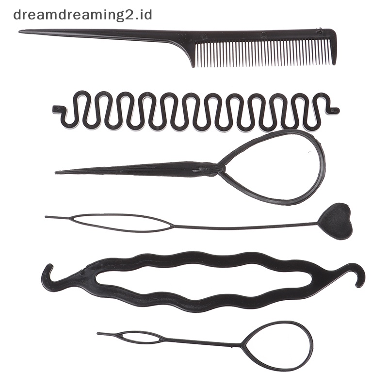 (drea) 6pcs/set Anak Pengeriting Rambut Kepang Perawatan Spiral Twist Alat Styling Rambut//