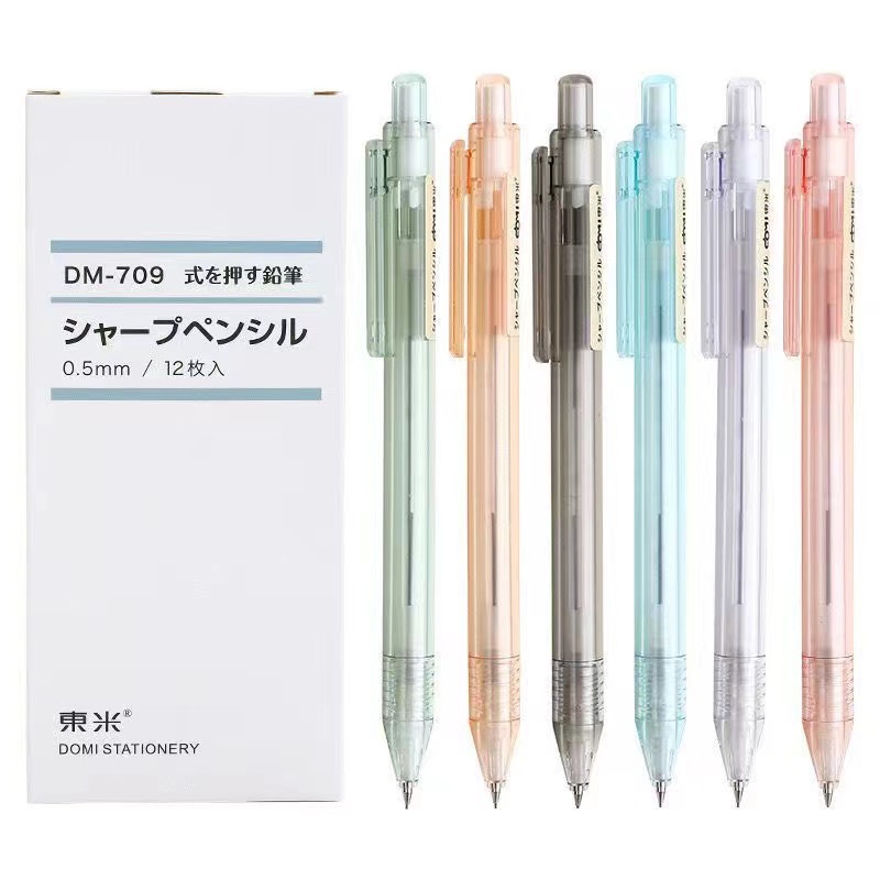 [Harga Grosir] [Unggulan] 1pc 0.5/0.7mm Batang Bening Frosted Pensil Otomatis Pensil Jepang Pulpen Gambar Dengan Erasers Press Pensil Alat Tulis Siswa Perlengkapan Kantor Sekolah