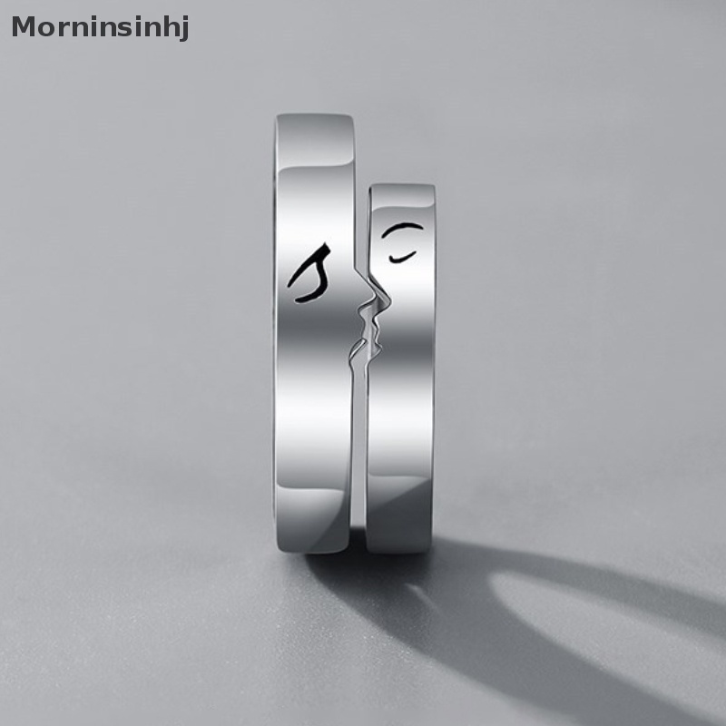 Mornin 1pasang Kiss Matching Ring Pasangan Persahabatan Kekasih Pasangan Cincin Adjustable Rings Set Lovers Ring Jewelry Gift Untuk Wanita Pria Hadiah id