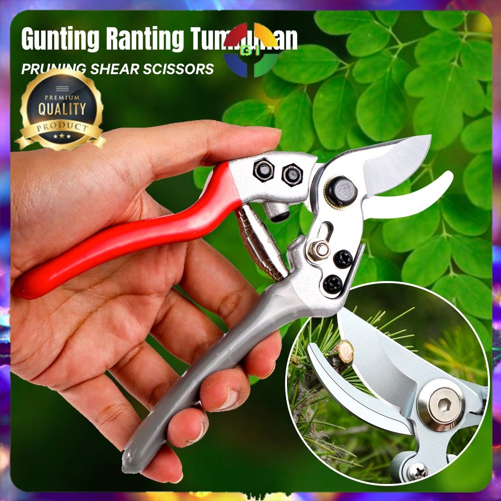 Gunting Tanaman &amp;amp; Ranting Garden Pruning Shears Scissors Silver