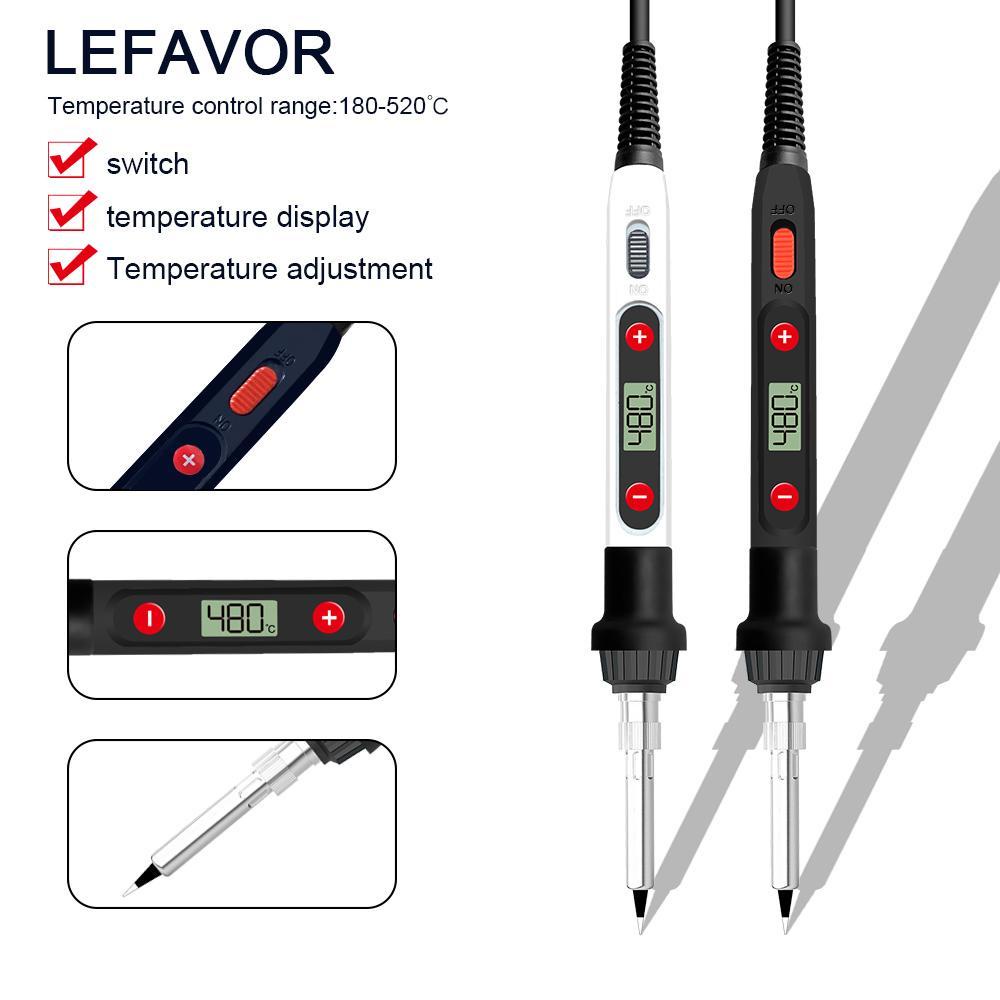 Lanfy Solder Iron Adjustable Temperature 80W Mini Rework Station Soldering Pen Pensil Panas Las Listrik