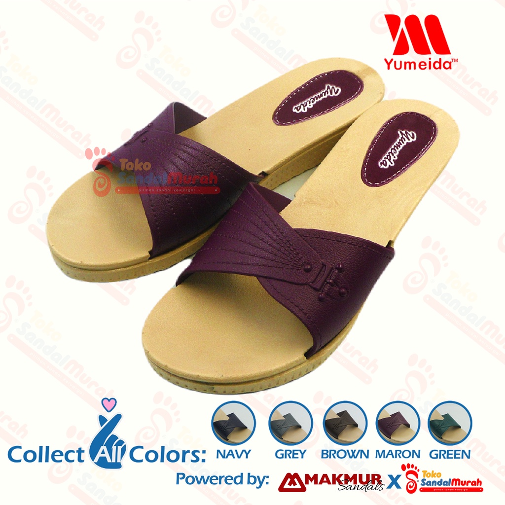 Toko Sendal Murah - Sandal Slop Uk 36 - 41 / Sandal Wedges Wanita Dewasa / Sandal Fashion Ibu - Ibu / Sandal Slop Wedges Terbaru [Toko Sendal Murah Yumeida 23011 L]