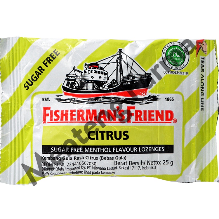 Fisherman's Friend Citrus Sugar Free - Permen Pereda Tenggorokan