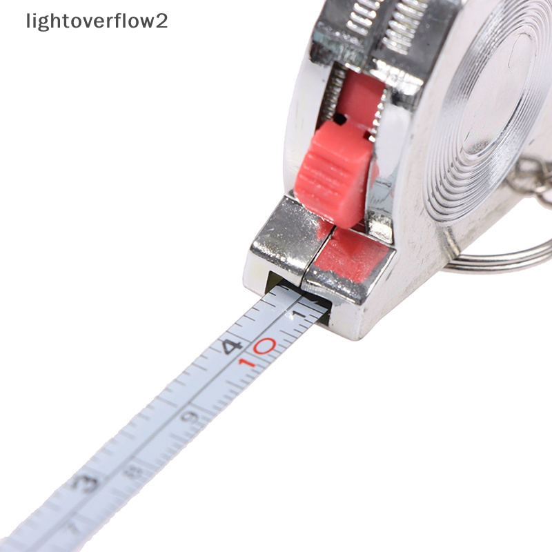 [lightoverflow2] 1m/3ft Penggaris Pengukur Saku Stainless Steel Yang Dapat Ditarik Gantungan Kunci Tape Measure [ID]