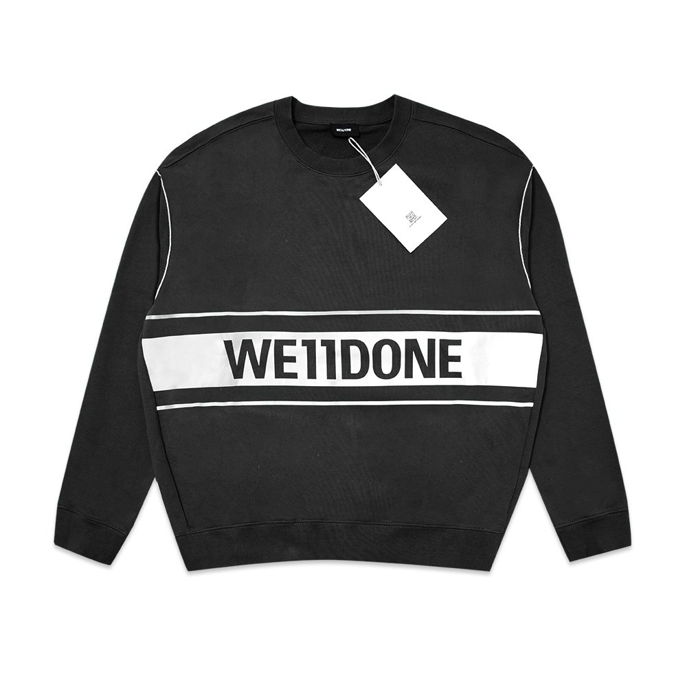 We11done Reflective Logo Sweatshirt Black