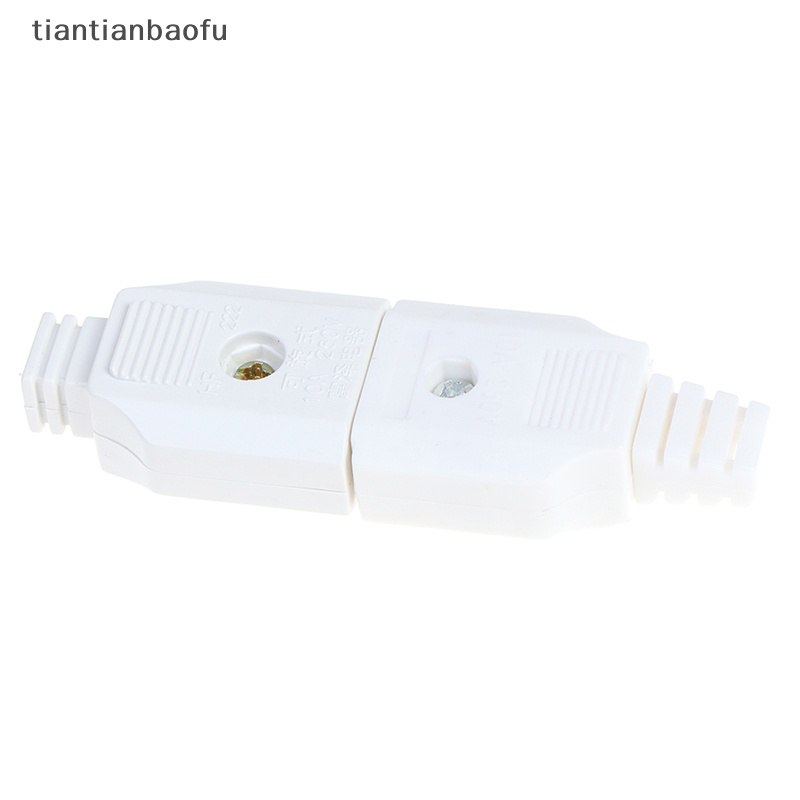 [tiantianbaofu] Us 2pin Datar AC Listrik Power Male Plug Female Socket Outlet Adaptor Kawat Butik