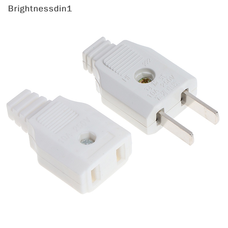 [Brightnessdin1] Us 2pin Datar AC Listrik Power Male Plug Female Socket Outlet Adaptor Kawat Butik