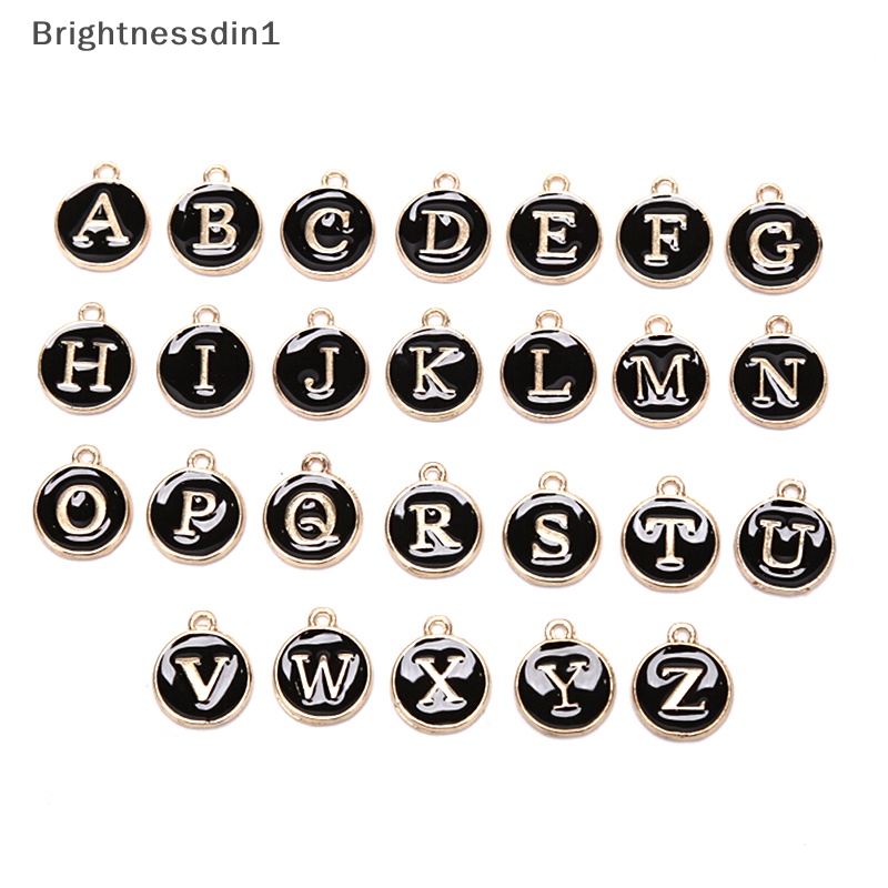 [Brightnessdin1] 26pcs Huruf Alfabet Ch Inisial Huruf Gelang Perhiasan DIY Craft Making Boutique