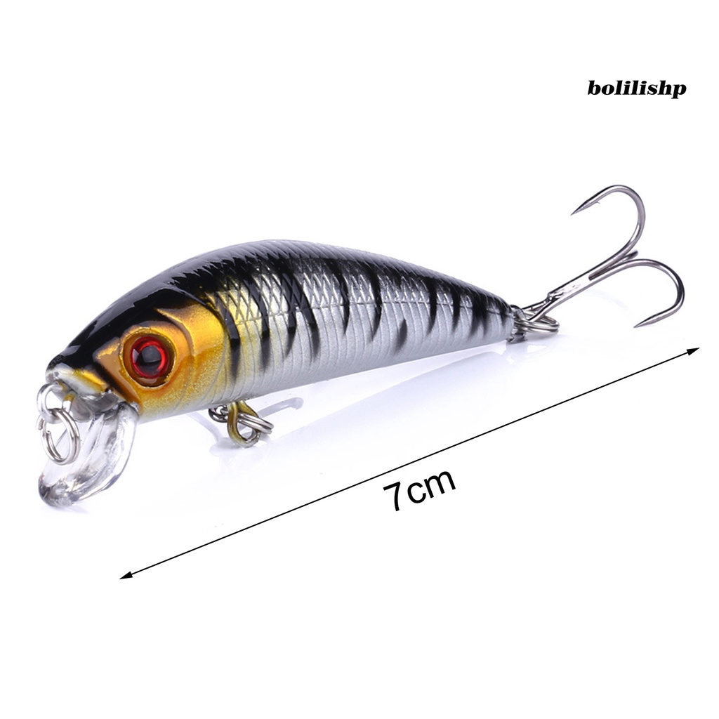 Bo-7cm/8g Umpan Umpan Treble Hook 3D Mata Lambat Tenggelam Tahan Air Kesetiaan Besar Memancing Bentuk Realistis Dapat Digunakan Kembali Crankbait Memancing Memikat Alat Pancing