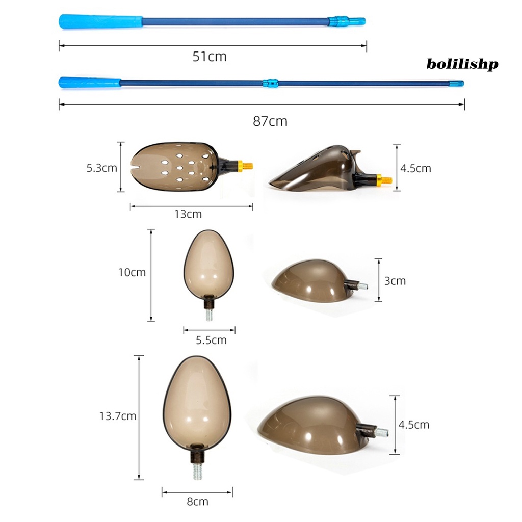 Bo-1 Set Umpan Lempar Sendok Ditarik Anti-slip Handle Universal Carbon Rod Casting Scoop Lempar Panjang Fishing Tackle Tools Untuk Outdoor