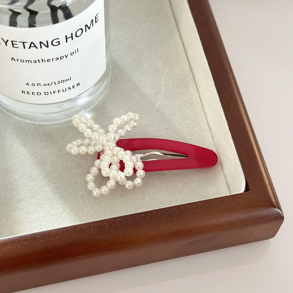 AUGUSTINA Gadis Y2k Klip Rambut Temperamen Manis Mutiara Imitasi Gadis Lucu Hadiah Hiasan Kepala Klip Samping Wanita Jepit