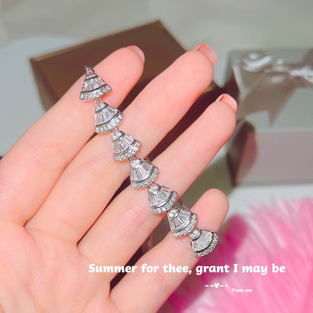 Goldkingdom Aksesoris Perhiasan Fashion Ready Stock Gelang Rok Kecil Gelang Kipas Yang Dapat Disesuaikan Cahaya Dingin Perhiasan Gaya Mewah