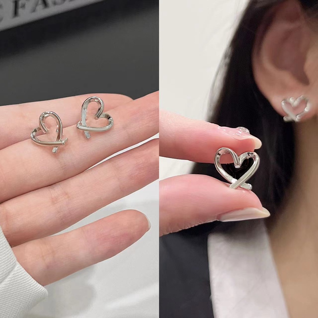 Tidur Tanpa Petik Cinta Anting, Perempuan Harian Serbaguna Temperamen Anting Peach Jantung Telinga Dekorasi