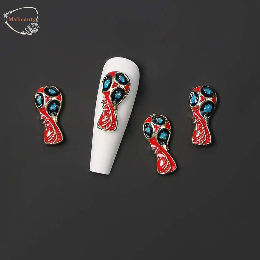 Mxbeauty Hiasan Kuku Piala Dunia Wanita 5 Pcs Manicure Aksesoris Piala Dunia Piala Sepak Bola 3D Perhiasan Kuku