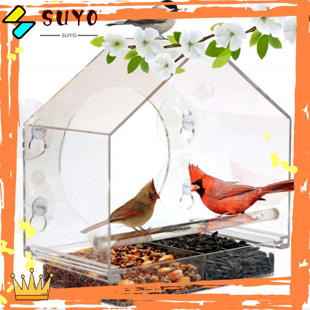 Suyo Burung Gantung Tempat Makan Jendela Bening Suction Cup Food Feeding