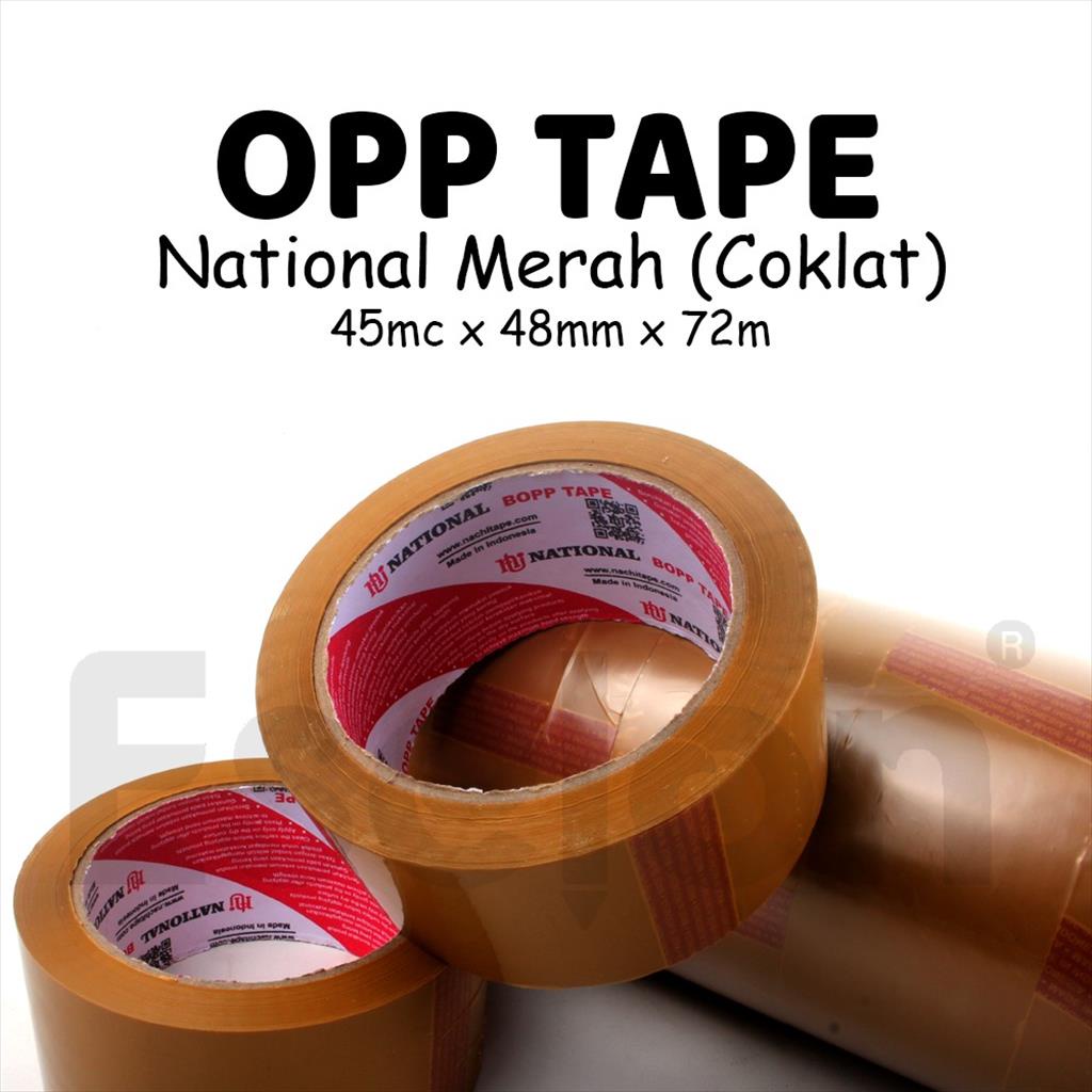 

1roll Lakban NACHI NATIONAL BOPP TAPE 48mm*72R COKLAT/TRANSPARAN