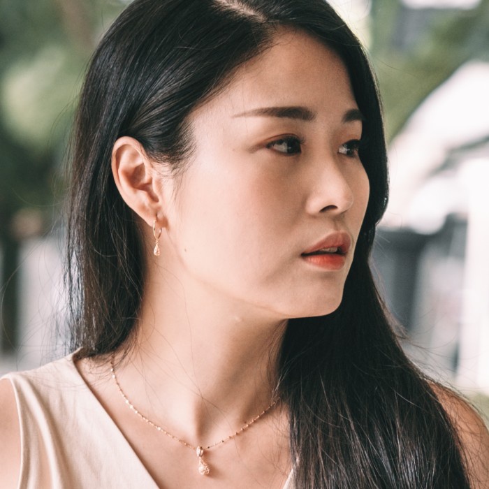 Anting Emas Dropcage SDW Rosegold 18k - Toko Mas Enam