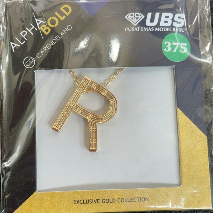 KALUNG INISIAL HURUF B K D L Y F N C UBS ALPHA BOLD EMAS  375