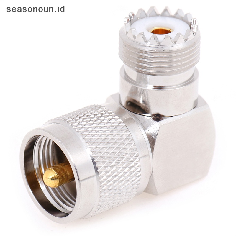 Seasonoun UHF SO-239 Female to UHF PL-259 Male Right Angle Konektor RF 90derajat.