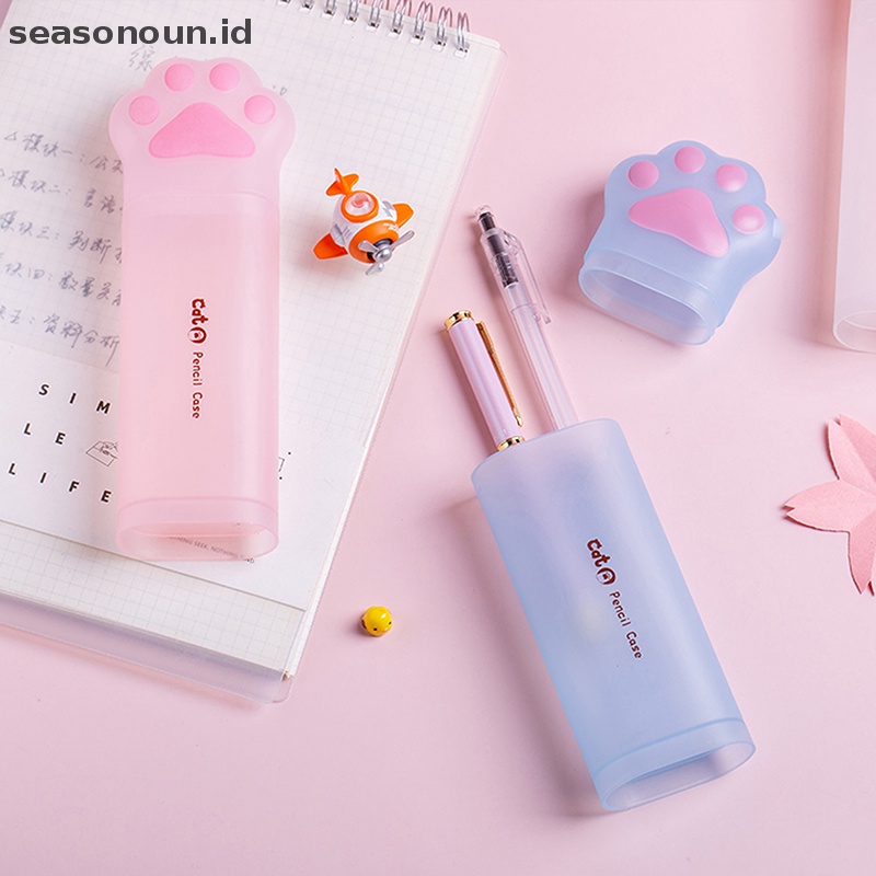 Seasonoun New Arrival Kawaii Cat Claw Kotak Pensil Pen Holder Pulpen Case Hadiah School Statione.