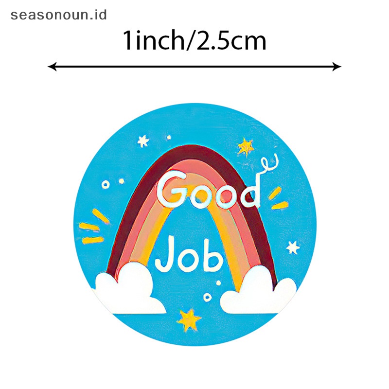 Seasonoun 500PCS Stiker Reward Perlengkapan Sekolah Anak Kelas Sticker Motivasi.