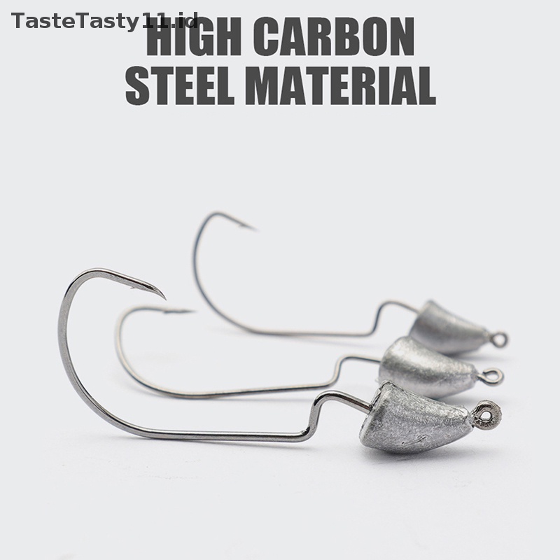 Tastetasty Jig head hook Kail Pancing Umpan Plastik Lembut Kail Pancing weedless 7ukuran.