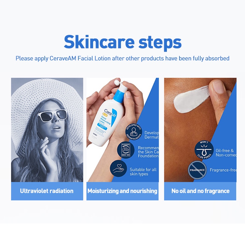 Cerave PM/ AM Facial Moisturizing Lotion Krim Wajah Pagi Malam 89ml