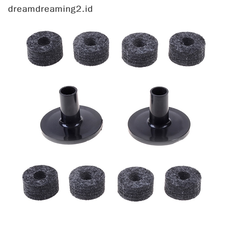 (drea) 8pcs felt washer 25mm+2PCS cymbal sleeves Pengganti Rak drum kit//